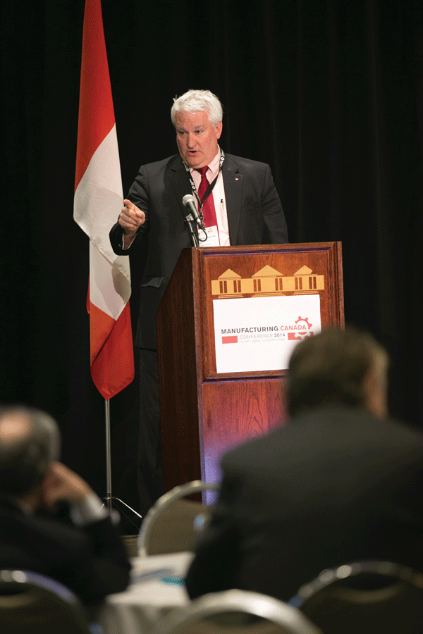Rob Hattin, speaking at the Manufacturing Canada Conference in May, says there's less risk in buying US firms than we think. PHOTO: Donna Santos
