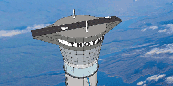 A CAD rending of the ThothX Tower and platform. PHOTO: THOTH TECHNOLOGY